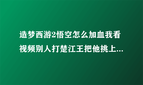 造梦西游2悟空怎么加血我看视频别人打楚江王把他挑上去在用必杀每一下自己都加200多滴血