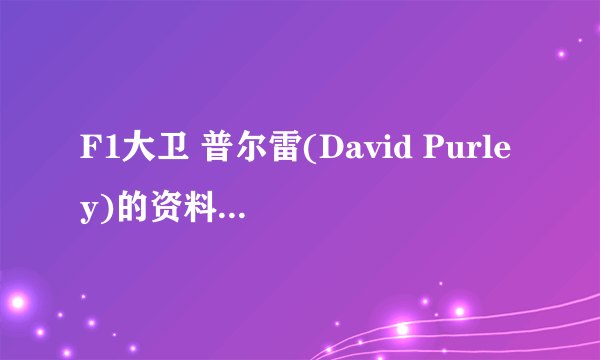 F1大卫 普尔雷(David Purley)的资料,以及当年他意外事故的资料