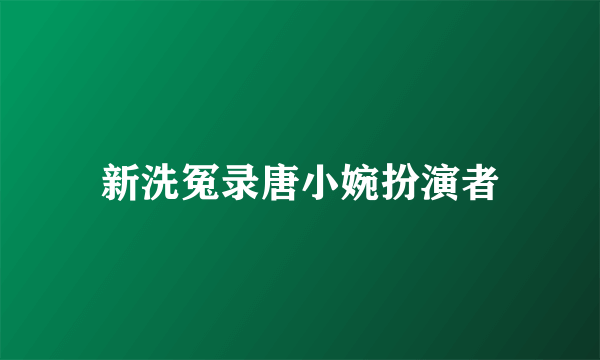 新洗冤录唐小婉扮演者