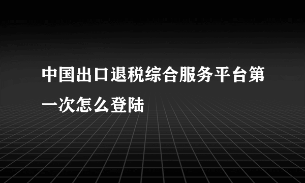 中国出口退税综合服务平台第一次怎么登陆