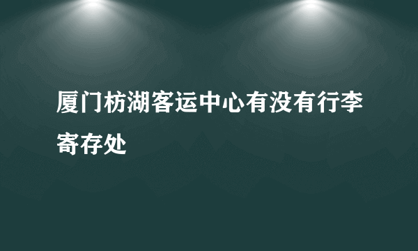 厦门枋湖客运中心有没有行李寄存处