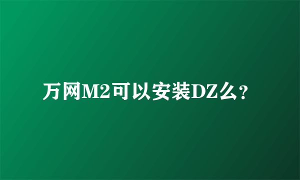 万网M2可以安装DZ么？