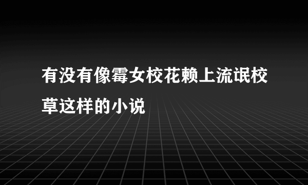 有没有像霉女校花赖上流氓校草这样的小说