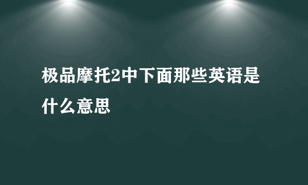 极品摩托2中下面那些英语是什么意思