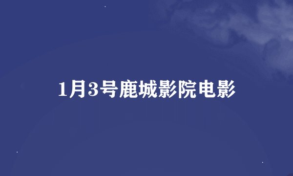 1月3号鹿城影院电影