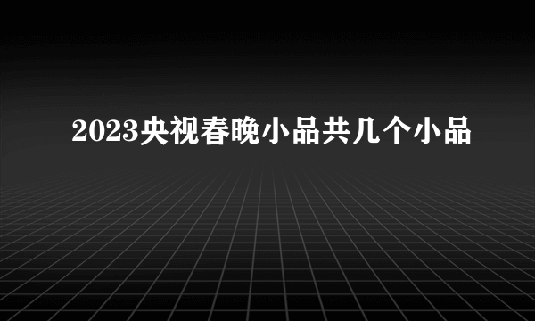 2023央视春晚小品共几个小品