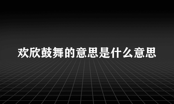 欢欣鼓舞的意思是什么意思