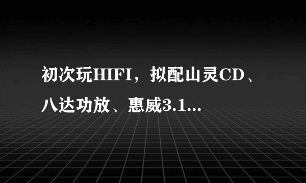 初次玩HIFI，拟配山灵CD、八达功放、惠威3.1音箱，预算5000，请教前辈是不是可以玩了。