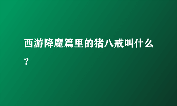 西游降魔篇里的猪八戒叫什么？