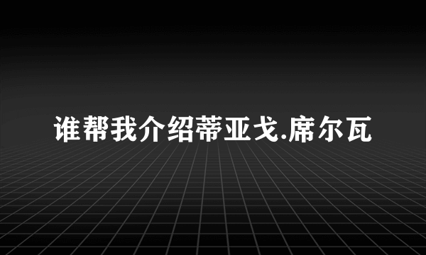 谁帮我介绍蒂亚戈.席尔瓦