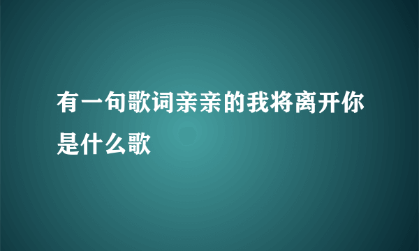 有一句歌词亲亲的我将离开你是什么歌