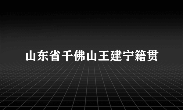 山东省千佛山王建宁籍贯