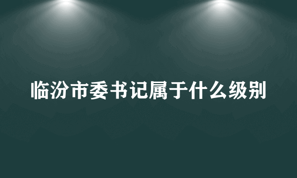 临汾市委书记属于什么级别