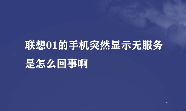 联想01的手机突然显示无服务是怎么回事啊