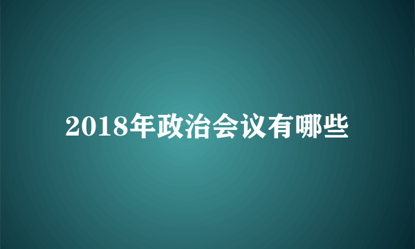 2018年政治会议有哪些