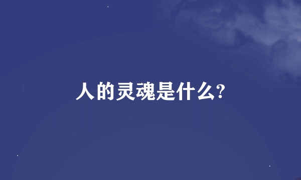 人的灵魂是什么?