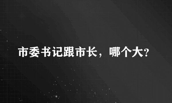 市委书记跟市长，哪个大？