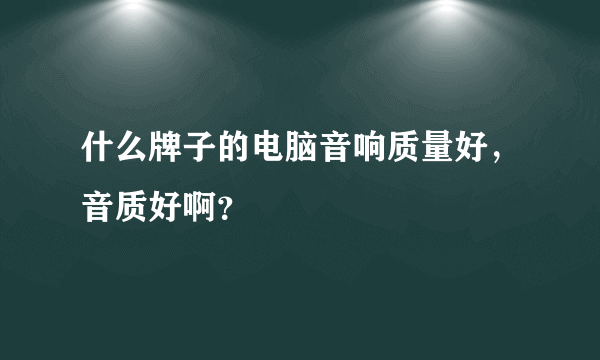 什么牌子的电脑音响质量好，音质好啊？