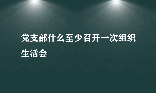 党支部什么至少召开一次组织生活会