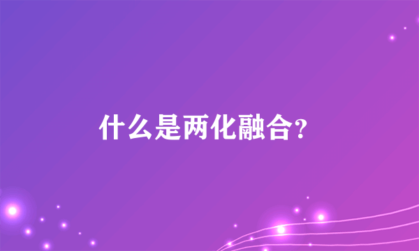 什么是两化融合？