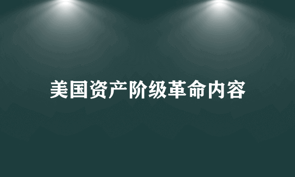 美国资产阶级革命内容