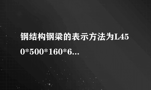 钢结构钢梁的表示方法为L450*500*160*6*8代表什么意思？每个数字代表那个面的尺寸？