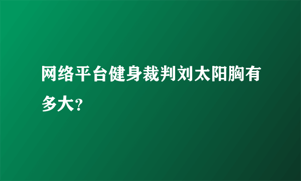 网络平台健身裁判刘太阳胸有多大？