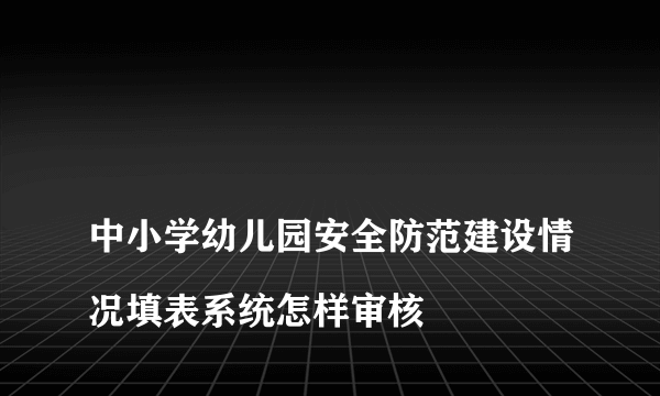 
中小学幼儿园安全防范建设情况填表系统怎样审核
