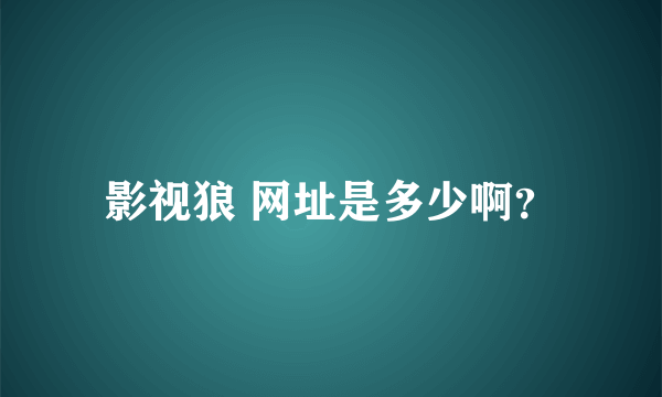 影视狼 网址是多少啊？