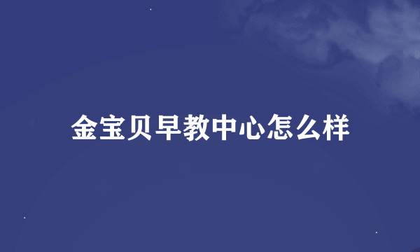 金宝贝早教中心怎么样