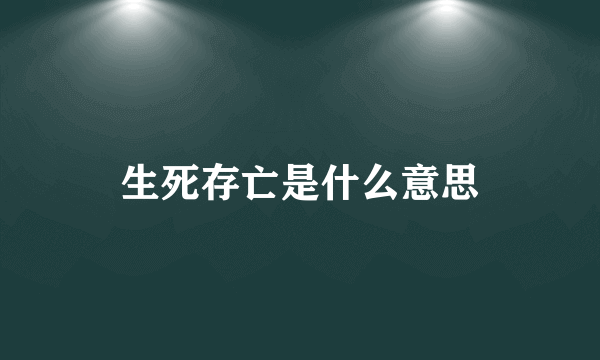 生死存亡是什么意思