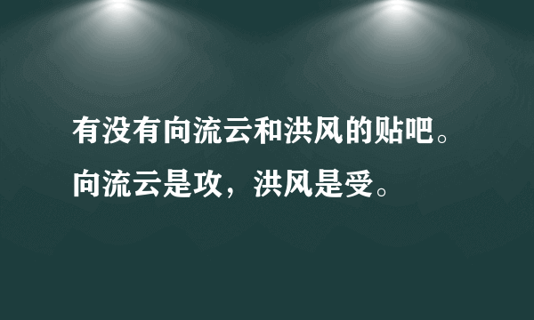 有没有向流云和洪风的贴吧。向流云是攻，洪风是受。