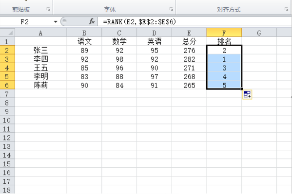 excel怎么排序名次？