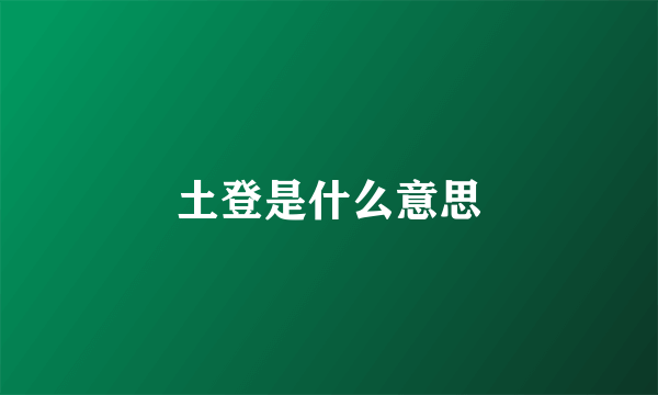 土登是什么意思