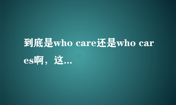 到底是who care还是who cares啊，这么说是不是中式英语啊