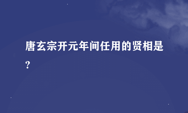 唐玄宗开元年间任用的贤相是?