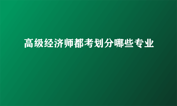 高级经济师都考划分哪些专业