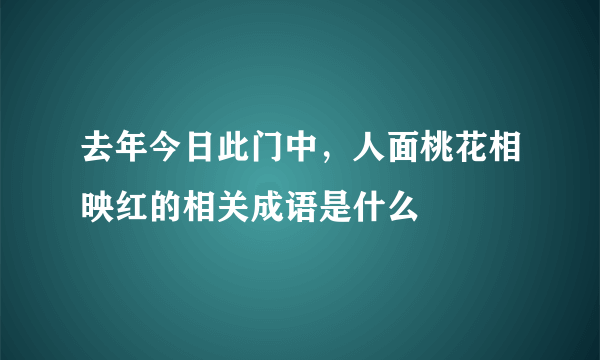 去年今日此门中，人面桃花相映红的相关成语是什么