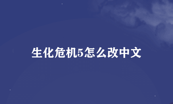 生化危机5怎么改中文