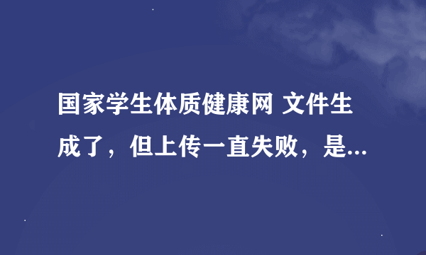 国家学生体质健康网 文件生成了，但上传一直失败，是怎么回事啊？