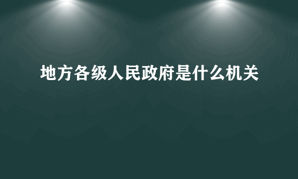 地方各级人民政府是什么机关