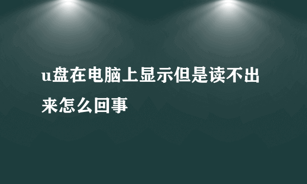 u盘在电脑上显示但是读不出来怎么回事