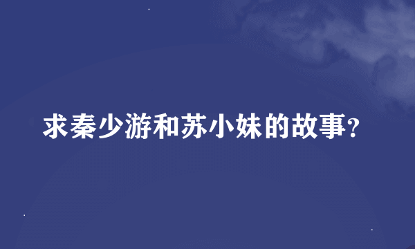 求秦少游和苏小妹的故事？