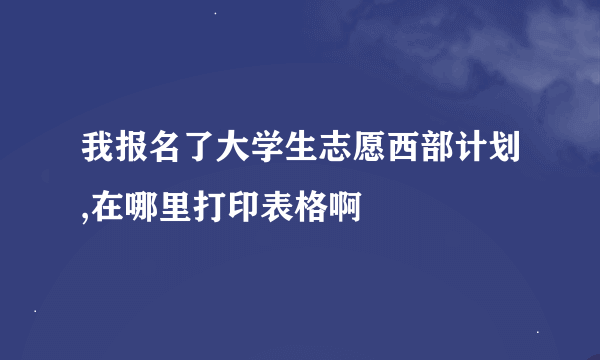 我报名了大学生志愿西部计划,在哪里打印表格啊