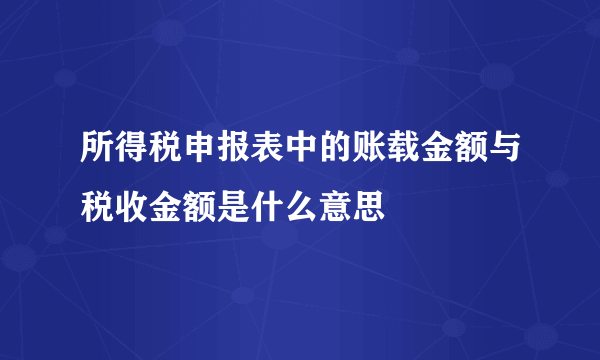 所得税申报表中的账载金额与税收金额是什么意思