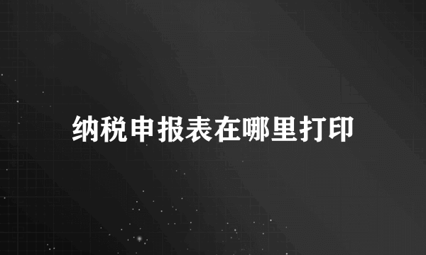 纳税申报表在哪里打印