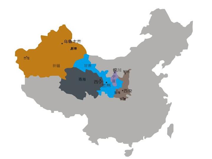 中国地图西北地图