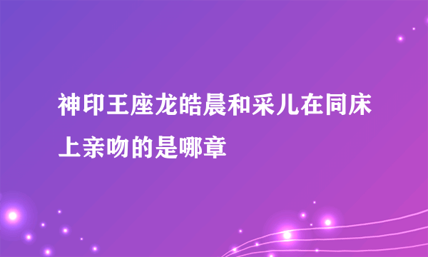 神印王座龙皓晨和采儿在同床上亲吻的是哪章