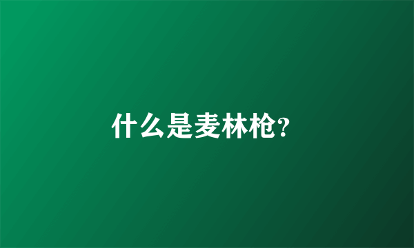 什么是麦林枪？