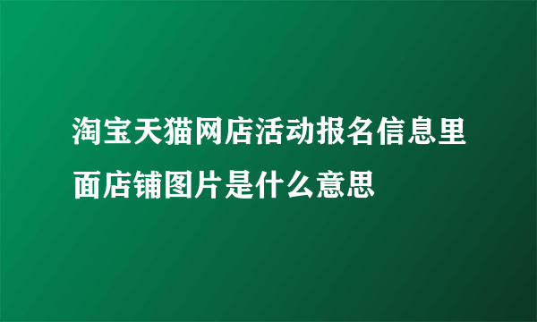 淘宝天猫网店活动报名信息里面店铺图片是什么意思